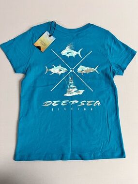 Brand New-Ocean+Coast Teal Multiex Graphic SS Tee